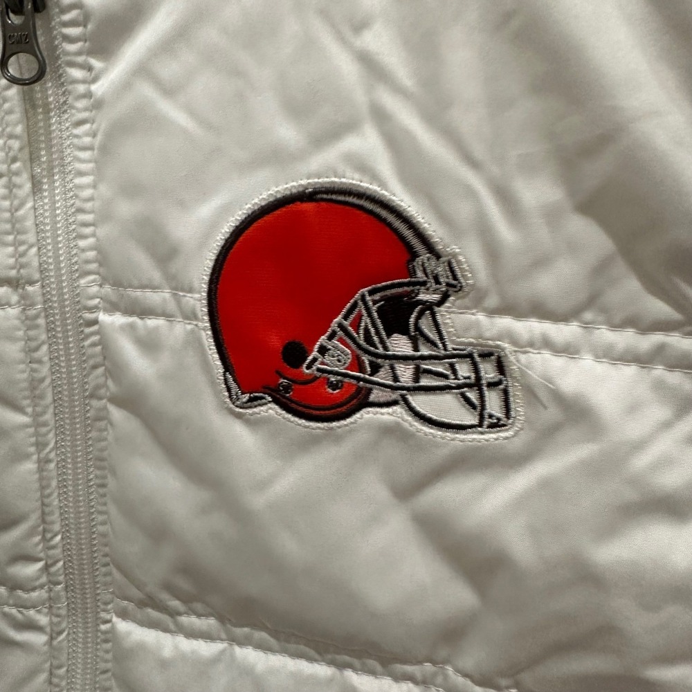 NFL Cleveland Browns Women's White Puffer Vest Team Apparel XL EG NFL.com Tag - Picture 6 of 7